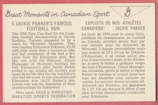 1961 Wheaties Football